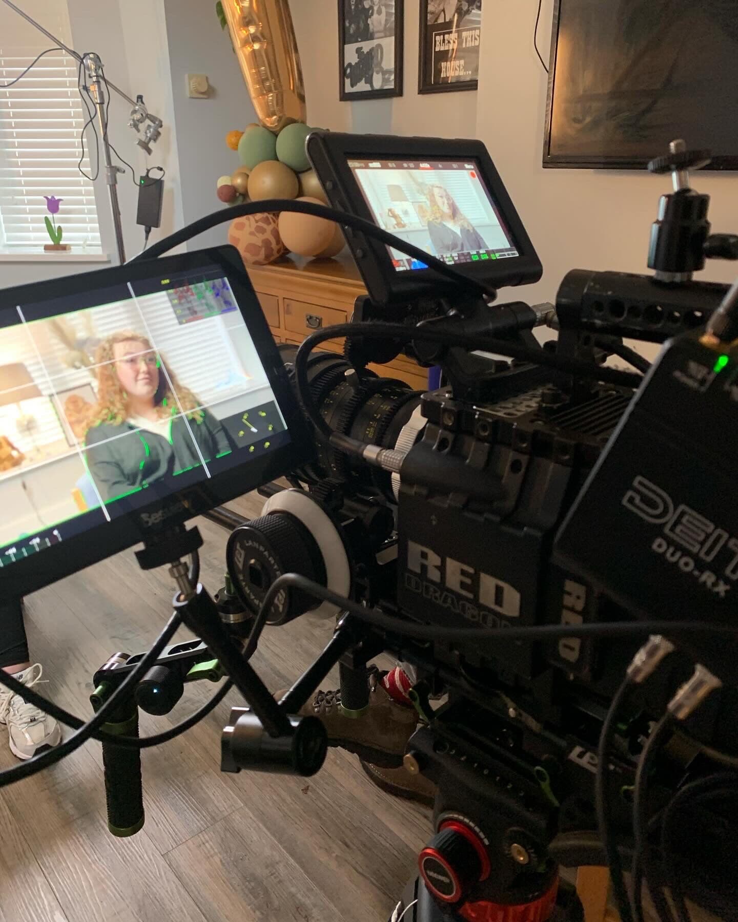 Presenter delivering a training video to camera