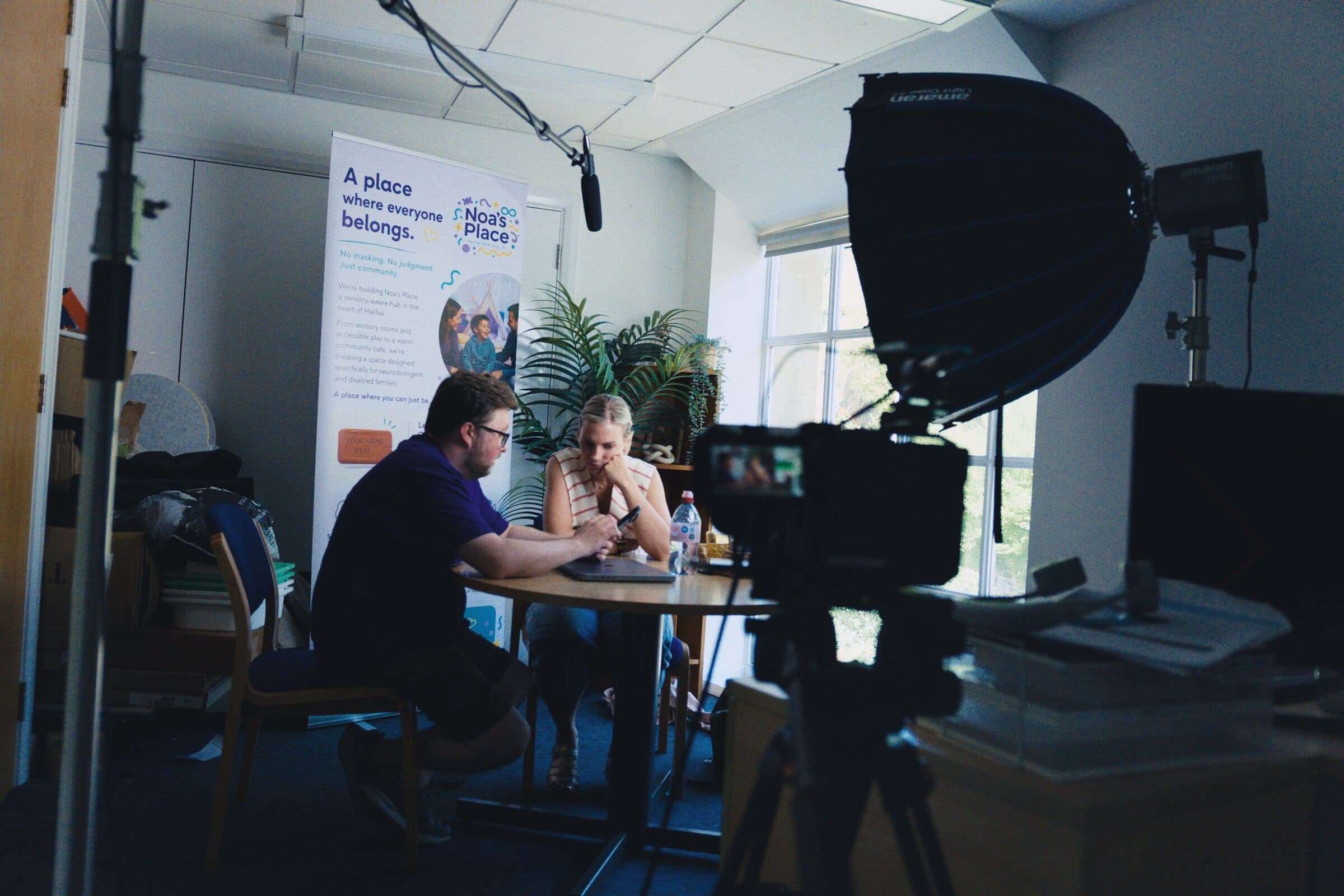 Professional studio shoot for training video production
